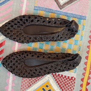 Madewell dark brown woven flats 8.5